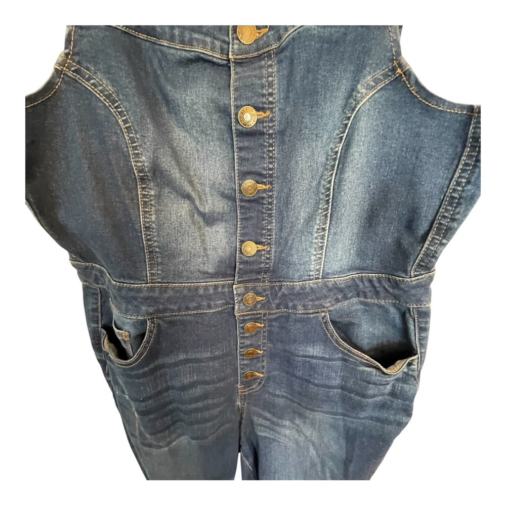 Wax Jean Blue Denim Overalls Classic Style - Picture 3 of 7